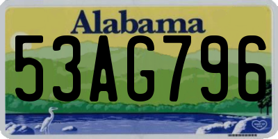 AL license plate 53AG796