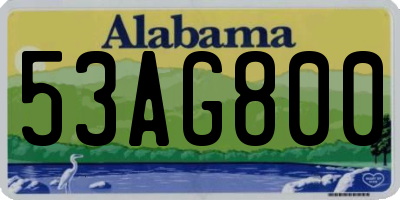 AL license plate 53AG800