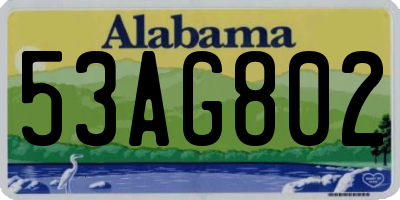 AL license plate 53AG802
