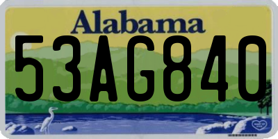 AL license plate 53AG840