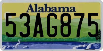 AL license plate 53AG875
