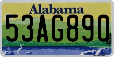 AL license plate 53AG890