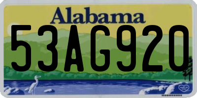 AL license plate 53AG920