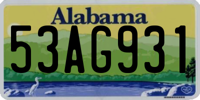 AL license plate 53AG931