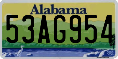 AL license plate 53AG954