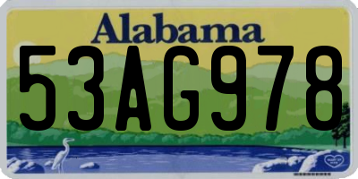 AL license plate 53AG978