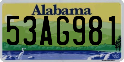 AL license plate 53AG981