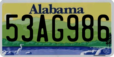 AL license plate 53AG986