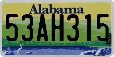 AL license plate 53AH315
