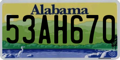 AL license plate 53AH670