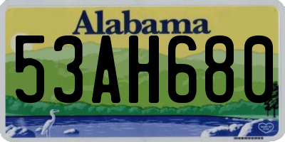 AL license plate 53AH680