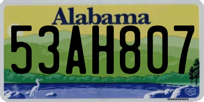 AL license plate 53AH807