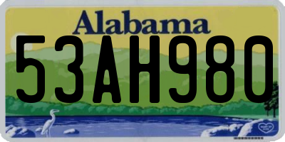 AL license plate 53AH980