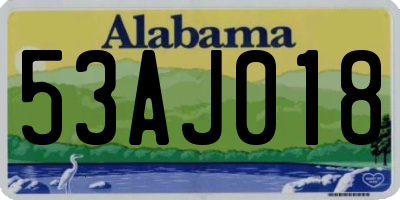 AL license plate 53AJ018