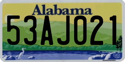 AL license plate 53AJ021