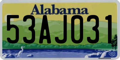 AL license plate 53AJ031