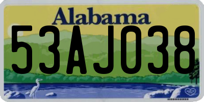 AL license plate 53AJ038