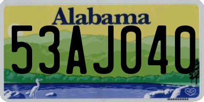 AL license plate 53AJ040