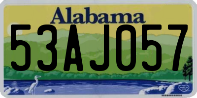 AL license plate 53AJ057