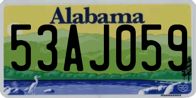 AL license plate 53AJ059
