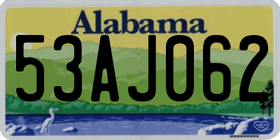 AL license plate 53AJ062