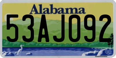 AL license plate 53AJ092