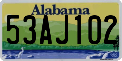 AL license plate 53AJ102