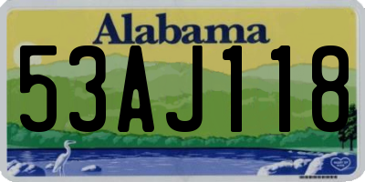 AL license plate 53AJ118
