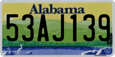 AL license plate 53AJ139