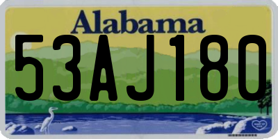 AL license plate 53AJ180