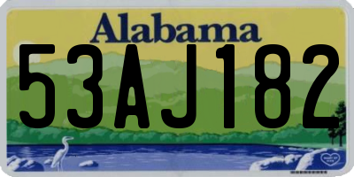 AL license plate 53AJ182