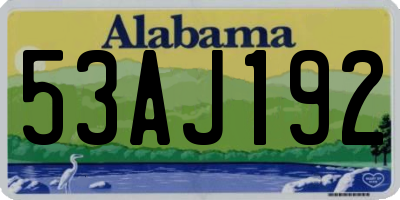 AL license plate 53AJ192