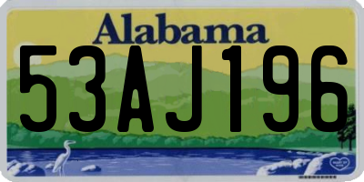 AL license plate 53AJ196