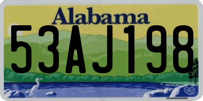 AL license plate 53AJ198