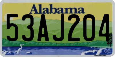 AL license plate 53AJ204