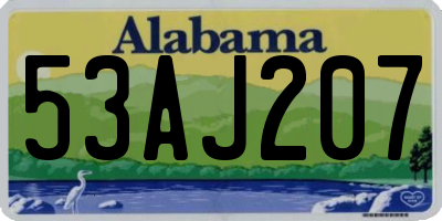 AL license plate 53AJ207