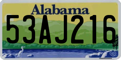 AL license plate 53AJ216