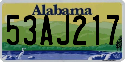 AL license plate 53AJ217