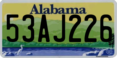 AL license plate 53AJ226