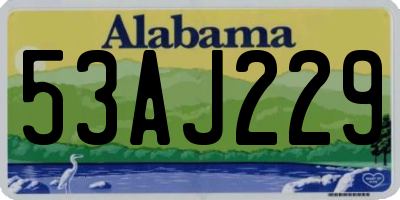AL license plate 53AJ229