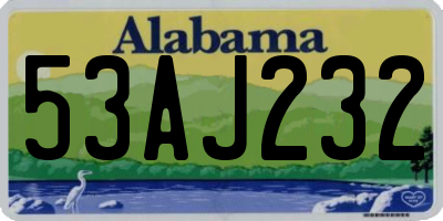 AL license plate 53AJ232