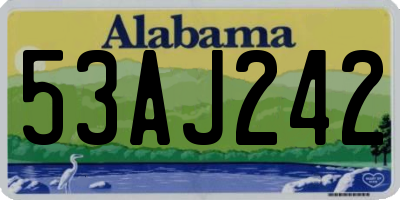 AL license plate 53AJ242