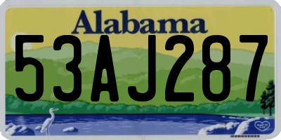AL license plate 53AJ287