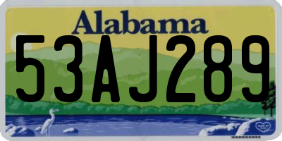 AL license plate 53AJ289