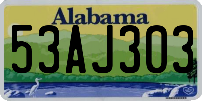 AL license plate 53AJ303