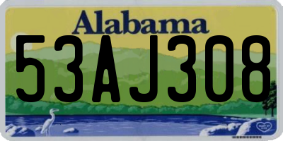AL license plate 53AJ308
