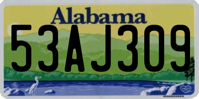AL license plate 53AJ309