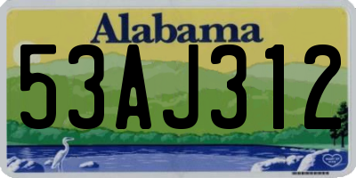 AL license plate 53AJ312