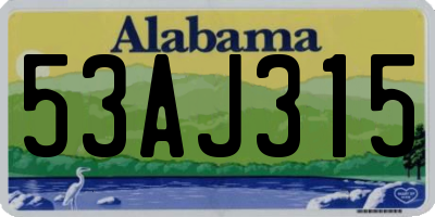 AL license plate 53AJ315