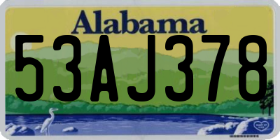 AL license plate 53AJ378